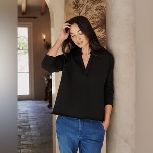 Frank & Eileen Patrick Popover Henley Black Size M
